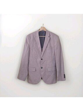 ​H&M Men Slim Fit 100% Linen Blazer Jacket 38R Dusty Lavender Beach Wedding Edgy